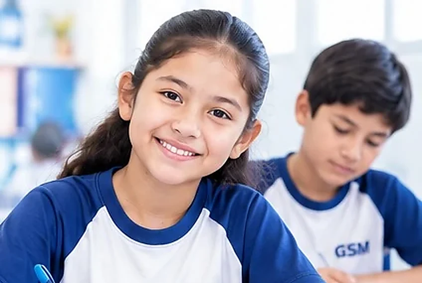 Dos estudiantes escolares de Grupo San Marcos estudiando en el aula